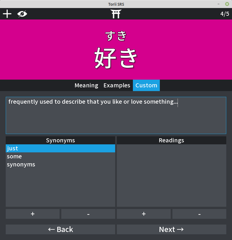 Add notes and synonyms.